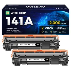 Inkbay B0fxx8l669 Hp 141a Toner Cartridge 2-black With Chip High Yield Replacement For Laserjet