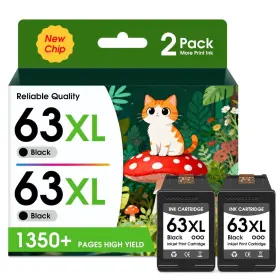 B0c2cfjrhy Inkmate 63xl Black Ink Cartridge High Yield Replacement For Hp 63 Deskjet Officejet Envy