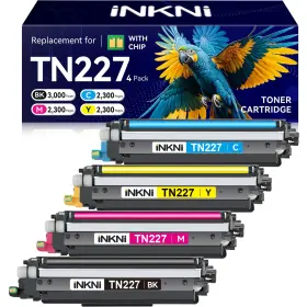 B0f8hvsh2j Inkni Tn227 Tn223 High Yield Toner Cartridge 4-pack With Chip For Brother Printers