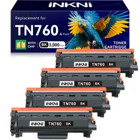 B0fb3kdr8w Inkni Tn760 Compatible Toner Cartridge Replacement For Brother Tn-730 Tn-760 4 P