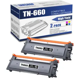 B0bf3rvdrg Inkshop Tn660 Tn-660 Black High Yield Toner Cartridge Replacement - 2 Pack