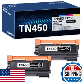 B0bqmj5g4r Inkshop Tn450 Compatible Black High Yield Toner Cartridge 2-pack For Brother Hl-2270dw