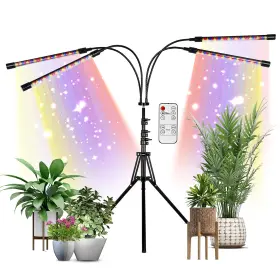 Ipower 840166245286 Grow Lights With Stand Full Spectrum Clip Plant Growing Lamp Blue Red Yellow