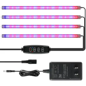 Ipower 840166250877 Led Grow Light Strips Full Spectrum For Indoor Plants 1 Pack Red&blue 4 Tubes