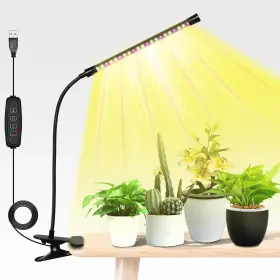 Ipower 840166260753 Led Grow Light With Full Spectrum For Indoor Plants 3 Auto Timing Modes Yellow
