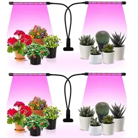 Ipower 840166271285 Led Grow Lights For Indoor Plants Red Blue Spectrum Dual Head Lamp Strips 2 Pack