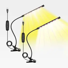 Ipower 840166292938 Full Spectrum Led Grow Light For Indoor Plant Clip Growing Lamp White Yellow
