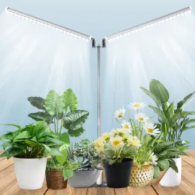 Aspt12dualhead Jcbritw Standing Led Grow Light Adjustable Dual Head T12 Bar Plant