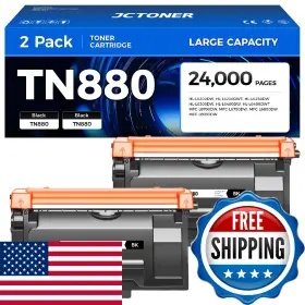 B0dy7pdf37 Jctoner Tn880 Black Toner Cartridge 2-pk High Yield Compatible For Brother Tn-880 Tn850