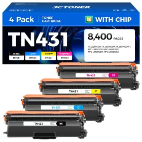 B0dy7px8wh Jctoner Tn431 Toner Cartridge Set 4-pack Replacement Compatible For Brother Tn-431 Tn433