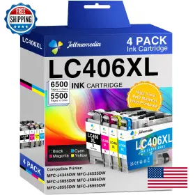 Mfc-j4345dw Jettruemedia B0cp22pdsn Lc406xl Ink Cartridges Compatible Brother Mfc-j4335dw High Yield