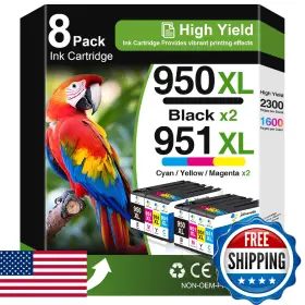 Jettruemedia B0fy1pm7d4 8-pack 950xl And 951xl Ink Cartridges Compatible For Hp 950 951 C
