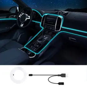 B09t98pvcj Jushope Interior Car Led Strip Lights Rgb Usb Ambient Lighting With Fiber Optic