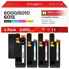 B0f8vc6ksd Kingkj Xerox Phaser 6000 6010 Workcentre 6015 Toner Cartridge Set 4-pack Compatible Wit