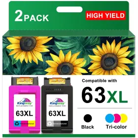 Kingway B0g1sxmh1s 63xl Ink Cartridge Black And Color Combo Pack Replacement For Hp 63