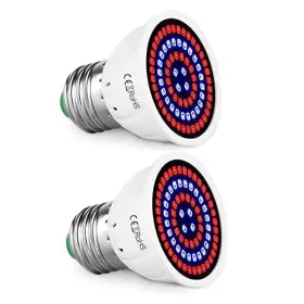 Laisha 782917944126 2 Pack Par16 Led Grow Light Bulb Plant Short Neck Bulbs E27 Base 5w