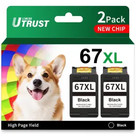 Lemero Utrust B0fxwc7q14 67xl Ink Cartridge Black Replacement For Hp 67 Printers Work