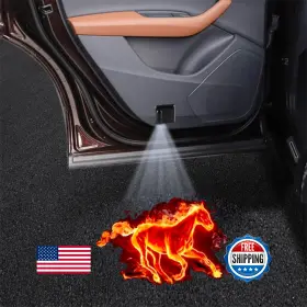 B0drw6dl5p Lmzljz 2pc No Fade Fire Horse Car Door Logo Projector Led Shadow Welcome Lights