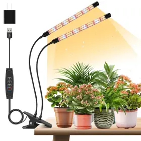 Lpmzmbl 724087674397 2 Heads Clip Grow Light With V-shaped Design Full Spectrum Lights For I
