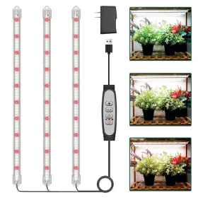 Mh-ygt-3 Lpmzmbl 3-bar Grow Light Strips For Indoor Plants 16 Inch Full Spectrum Plant Lights 65
