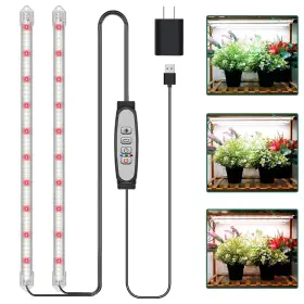 Tl-d20a Lpmzmbl 2-bar Grow Light Strips For Indoor Plants 16 Inch Full Spectrum Plant Lights 65