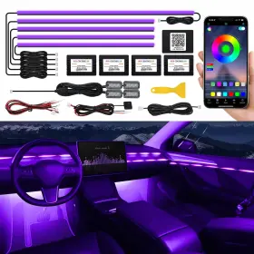 B0br7xbq38 Maodaner Acrylic Led Car Interior Strip Light Wireless App Rgb 10-in-1 175in 593 Leds Fib
