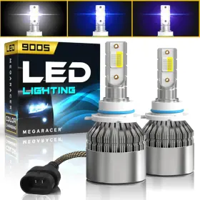 9140 Mega Racer 810027416575 9005 Bulbs H10 9145 Bulb 3 Colors Changing 6000k 8000k 10000k