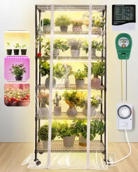 Xu-meonum-631 Meonum Plant Shelf With Grow Lights 6 Tier Diy Metal Rack 90w Led