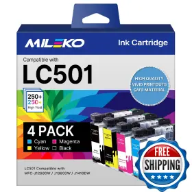 Mileko B0fljkv6g2 Lc501 Ink Cartridges Compatible For Brother Cartridge Lc501xl Lc 501 X