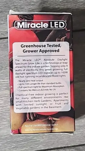 Miracle Led 041898979306 Absolute Daylight Full Spectrum Indoor Grow Light Bulb 9w #2