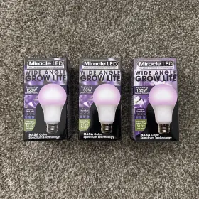 Miracle Led 728433236239 3 Pack Red And Blue Spectrum Indoor Grow Light Bulbs 150w From 11w