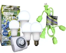 7797 Miracle Led 7797/924.25 Blue Spectrum 3-socket Absolute Daylight Light Fixture With Timer Set