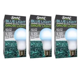 Miracle Led 810065874344 3 Pack Wide Xl Blue Spectrum Indoor Grow Light Bulbs 150w From 11w
