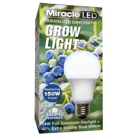 Miracle Led 810065877680 3 Pack Set Absolute Daylight Indoor Grow Light Bulb 150w From 14w #2