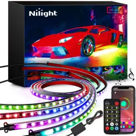 B0b7rg86zt Nilight 4pc Car Underglow Neon Accent Strip Lights 256 Led Rgbic Multi Color