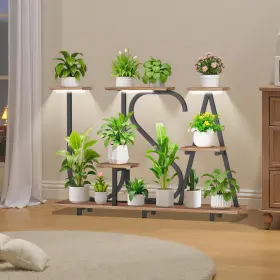 Stpl019 Nunuda Plant Stand Indoor With Grow Lights - Usa-shaped Shelf Light