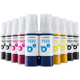 B0cl3zc9dc Officenter 10pk 522 Ink Refill Bottles For Ecotank Et-2800 Et-2720 Et-2803