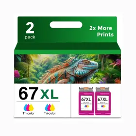 B0f388fnc5 Oillike 67xl Color Ink Cartridge Replacement For Hp 67 Xl Tricolor 2-pack Compatibl