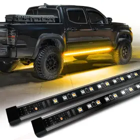 Opt7 Fbasidekicksequential86 Sidekick 86 Inch Running Board Lights 2pcs Led Strips With Sequential Amber Turn S