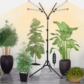 Orchbloom 657381360379 6head Grow Light On Stand For Large And Tall Indoor Plants Bonsai Tree Brig