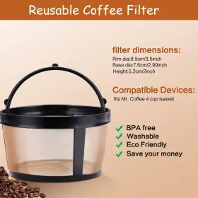 Hkh107xs Parfactworks Reusable Coffee Filter Fits Mr. 4 Cup Maker Small Filters #2