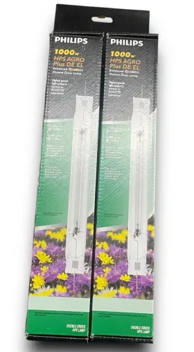1000w Philips 046677472061 2x Phillips Agro Plus Double End- De El Hps Lamp Bulb Enhance Spectrum