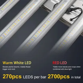 10732661167679 Phlizon Bar-8000w Spider Samsung Led Grow Light Bar Full Spectrum Hydroponics Indoor Co2 #3