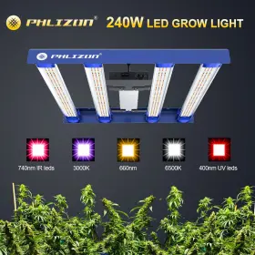 Dt2400 Phlizon 240w Led Compact Grow Light Dimmable For Indoor Plants 4x4ft Coverage High Yield
