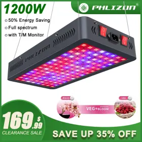 Pl-120led-double Phlizon 1200w Led Plant Grow Light With Veg& Bloom Full Spectrum For Indoor