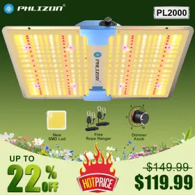 Pl-2000 Phlizon 450w 200w With Samsung 281b Grow Lamp Full Spectrum For Vegetative And Bloom Stages
