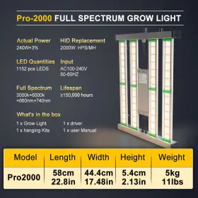 Pro2000w Phlizon 2000w Grow Light Samsung Led Full Spectrum Commercial Indoor Plants #3