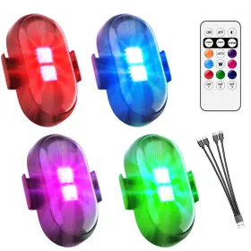 B0dyj9ls2g Pidzoom 4pc Wireless Rgb Led Underglow Kit Car Truck Motorcycle Usb-c Remote Ip65 80hr R