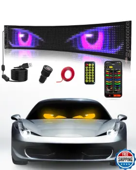 B0ffgl9qzg Probapro Devil Eyes Led Car Windshield Sign 23.4x4.7 Inch App Control Programmable Flexible