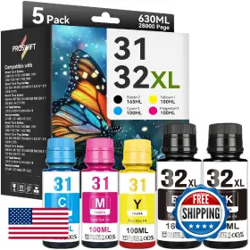 Proswift B0fn3t16k6 31 32xl Ink Bottle Set Smart Tank 7602 6001 Refill Compatible With